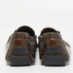 Louis Vuitton Two Tone Python Monte Carlo Loafers Size 42.5