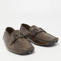Louis Vuitton Two Tone Python Monte Carlo Loafers Size 42.5