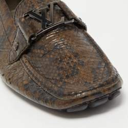 Louis Vuitton Two Tone Python Monte Carlo Loafers Size 42.5