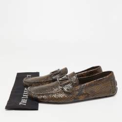 Louis Vuitton Two Tone Python Monte Carlo Loafers Size 42.5