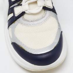 Louis Vuitton Blue/White Leather and Mesh Arclight Low Top Sneakers Size 37
