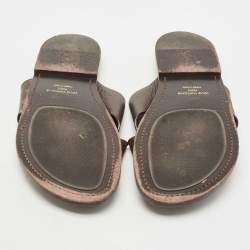 مملوكة مسبقًا Louis Vuitton Damier Ebene Canvas Criss-Cross Flat Slides Size 43.5