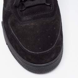 Pre Owned Louis Vuitton Black Leather and Suede Lace Up Sneakers Size 42