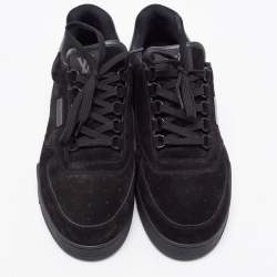 Pre Owned Louis Vuitton Black Leather and Suede Lace Up Sneakers Size 42