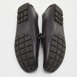 Louis Vuitton Black Leather Monte Carlo Slip On Loafers Size 41.5