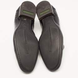 Pre Owned Louis Vuitton Black Brogue Leather Lace Up Oxford Size 42