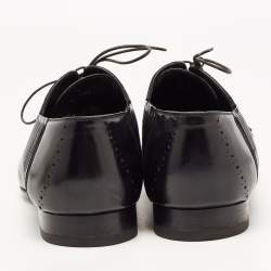 Pre Owned Louis Vuitton Black Brogue Leather Lace Up Oxford Size 42