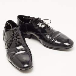 Pre Owned Louis Vuitton Black Brogue Leather Lace Up Oxford Size 42
