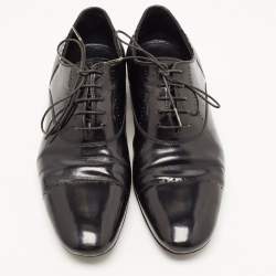 Pre Owned Louis Vuitton Black Brogue Leather Lace Up Oxford Size 42