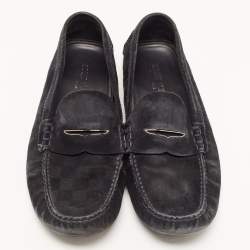 Louis Vuitton Black Suede Monte Carlo Loafers Size 43.5  