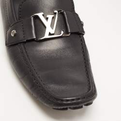 Pre Owned Louis Vuitton Black Leather Monte Carlo Loafers Size 43