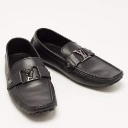 Pre Owned Louis Vuitton Black Leather Monte Carlo Loafers Size 43