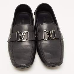 Pre Owned Louis Vuitton Black Leather Monte Carlo Loafers Size 43