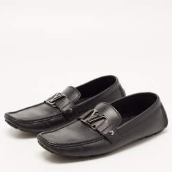 Pre Owned Louis Vuitton Black Leather Monte Carlo Loafers Size 43