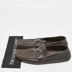 Louis Vuitton Dark Brown Leather Monte Carlo Loafers Size 43.5