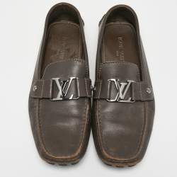 Louis Vuitton Dark Brown Leather Monte Carlo Loafers Size 43.5