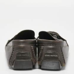Louis Vuitton Dark Brown Leather Monte Carlo Loafers Size 43.5