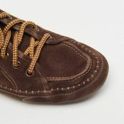 مملوكة مسبقًا Louis Vuitton Brown Suede High Top Sneakers Size 42