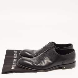 Pre Owned Louis Vuitton Black Leather Lace Up Oxford Size 43