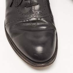Pre Owned Louis Vuitton Black Leather Lace Up Oxford Size 43