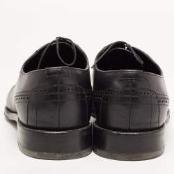 Pre Owned Louis Vuitton Black Leather Lace Up Oxford Size 43