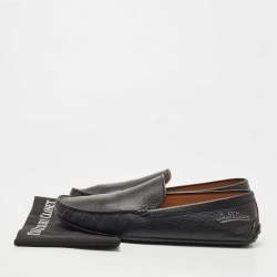 Louis Vuitton Black Leather Slip On Loafers Size 44