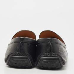 Louis Vuitton Black Leather Slip On Loafers Size 44