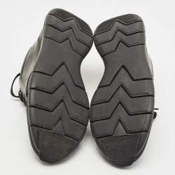 Pre Owned Louis Vuitton Black Damier Nylon and Leather Fastlane Low Top Sneakers Size 43