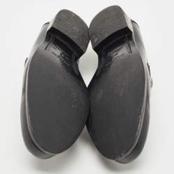 Louis Vuitton Black Leather Major Logo Slip On Loafers Size 43