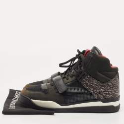 مملوكة مسبقًا Louis Vuitton Black Perforated Leather and Nubuck Trailblazer Sneakers Size 43