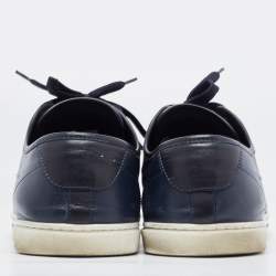 Pre Owned Louis Vuitton Navy Blue Leather Low Top Sneakers Size 43 