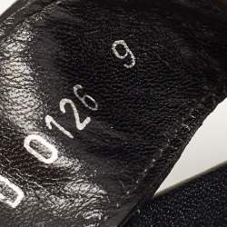 Louis Vuitton Black Leather Crisscross Strap Flat Slides Size 43