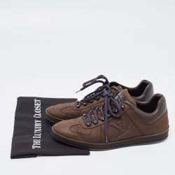Louis Vuitton Brown Nubuck and Leather Low Top Sneakers Size 41