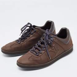 Louis Vuitton Brown Nubuck and Leather Low Top Sneakers Size 41