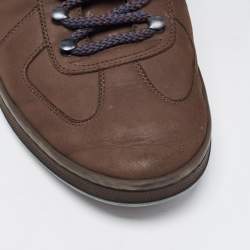 Louis Vuitton Brown Nubuck and Leather Low Top Sneakers Size 41