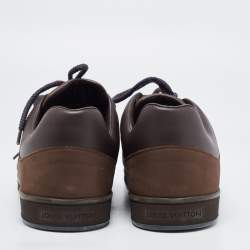 Louis Vuitton Brown Nubuck and Leather Low Top Sneakers Size 41