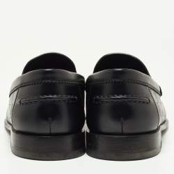 Pre Owned Louis Vuitton Black Leather Hockehneim Loafers Size 43.5