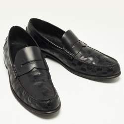 Pre Owned Louis Vuitton Black Leather Hockehneim Loafers Size 43.5
