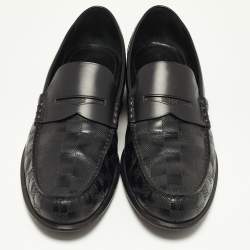 Pre Owned Louis Vuitton Black Leather Hockehneim Loafers Size 43.5