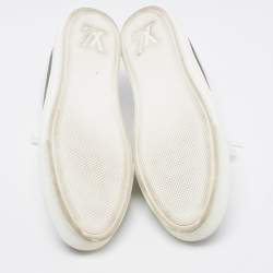 Louis Vuitton White/Brown Monogram Canvas And Leather Lace Up Sneakers Size 41