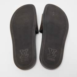 مملوكة مسبقًا Louis Vuitton Brown Monogram Canvas Waterfront Flat Slides Size 42