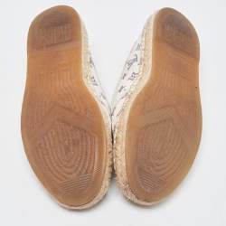 Louis Vuitton White Monogram Canvas Espadrille Flats Size 41