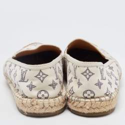 Louis Vuitton White Monogram Canvas Espadrille Flats Size 41