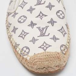 Louis Vuitton White Monogram Canvas Espadrille Flats Size 41