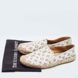 Louis Vuitton White Monogram Canvas Espadrille Flats Size 41