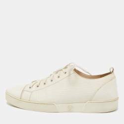 Louis Vuitton Tan Leather Lace Up Low Top Sneakers Size 43 For