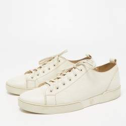 Pre Owned Louis Vuitton Cream Epi Leather Match Up Sneakers Size 43