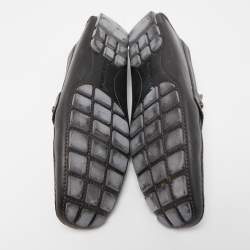 Pre Owned Louis Vuitton Black Leather Monte Carlo Loafers Size 44