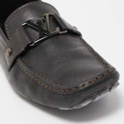 Pre Owned Louis Vuitton Black Leather Monte Carlo Loafers Size 44