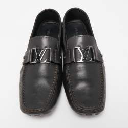 Pre Owned Louis Vuitton Black Leather Monte Carlo Loafers Size 44